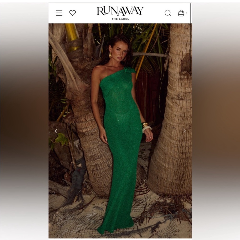 Green Sheer One-Shoulder Dress